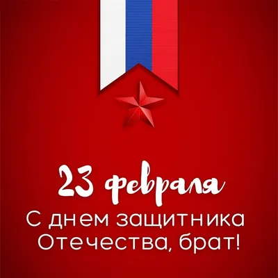 Открытки на 23 февраля брату: 34 поздравления в картинках от сестры или  брата