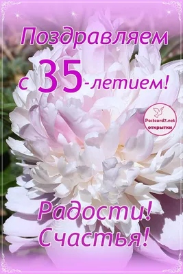 Праздничная, женская открытка с днём рождения 35 лет женщине - С любовью,  Mine-Chips.ru