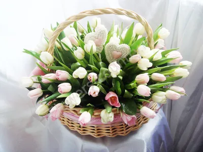 Букет Белые тюльпаны купить в Актобе с доставкой