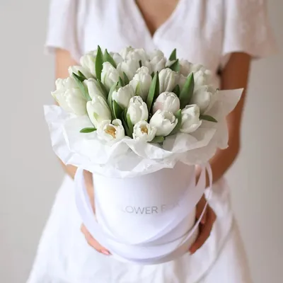 Купить Букет из 65 белых тюльпанов с доставкой в Краснодаре | Vanilla