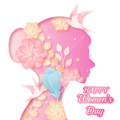 8 марта Международный женский день розовая вырезка из бумаги PNG , Цветы,  женщина режет бумагу, международный женский день PNG картинки и пнг PSD  рисунок для бесплатной загрузки
