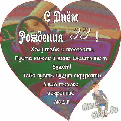 Поздравляем с Днём Рождения 33 года, открытка мужчине - С любовью,  Mine-Chips.ru