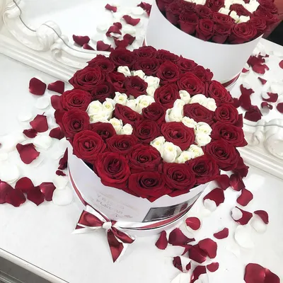 Купить с днем рождения цветы в коробке DF-2430 с доставкой заказать с днем  рождения цветы в коробке в ❤ДеФлор