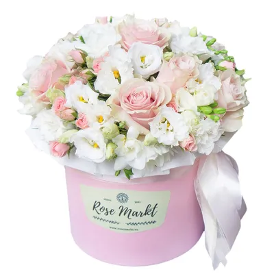 Фиолетовые розы в коробке \"Luxury Heart\" за 11 590 руб. | Бесплатная  доставка цветов по Москве
