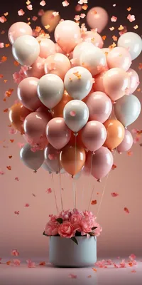 Картинки с днем рождения шарики цветы фотографии