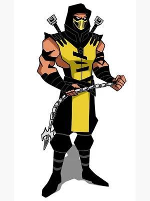 Premium Free ai Images | scorpion from mortal kombat cartoon style fire