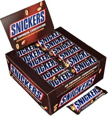Шоколадный батончик Snickers / Сникерс, 50.5г (48 штук) - купить в Москве |  цены с доставкой