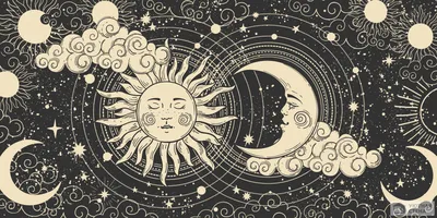 Картинки солнце и луна вместе - 76 фото