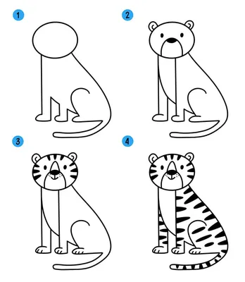 Как нарисовать (рисовать) тигра » Рисуем легко и поэтапно - мастер-классы  по рисованию тигров и рисунки для срисовки для детей и начинающих  карандашом и красками