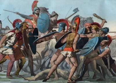 Иллюстрация вектора троянской войны плоская Иллюстрация вектора -  иллюстрации насчитывающей нападенные, изолировано: 180268045