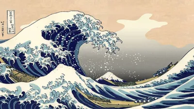 Рисунок в японском стиле волны - 65 фото