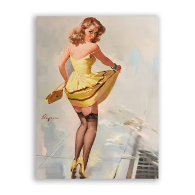 ᐉ Постер Курящая винтажная девушка в стиле пин-ап формат А-5  (pin_up010022_Poster)