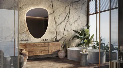 Отделка ванной комнаты архитектурным бетоном