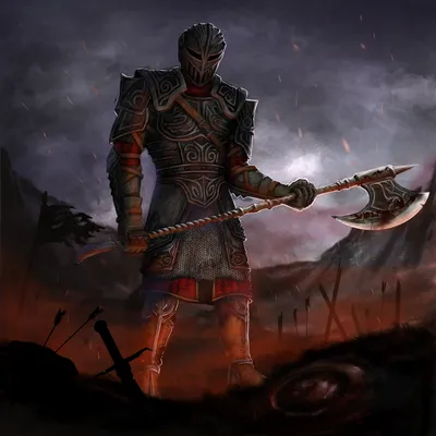 молодой воин с мечом на темном фоне. героиня фэнтези Стоковое Фото -  изображение насчитывающей шпага, северный: 217160186