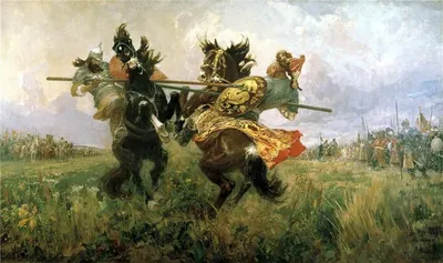 Древнерусский воин с мечом и щитом…» — создано в Шедевруме