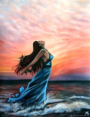 Картина с девушкой \"Волшебный закат\" Девушка на закате в интернет-магазине  Ярмарка Мастеров по цене 8500 ₽ – NXQH4BY | Картины, Самара - доставка по  России