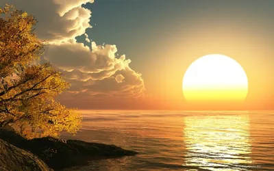Закат солнца над морем, по морю …» — создано в Шедевруме