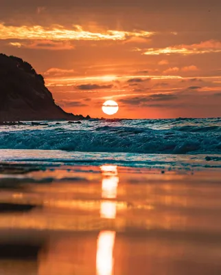 солнце на закате дня, океан, закат солнца, Облака фон картинки и Фото для  бесплатной загрузки
