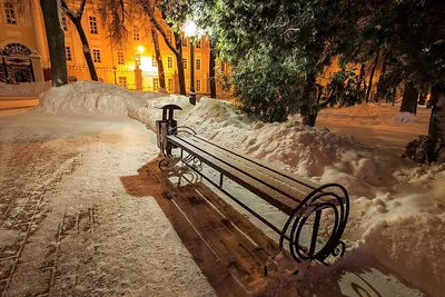 Фото Тротуар в зимний вечер, фотограф Aleksandr Kljuchenkow