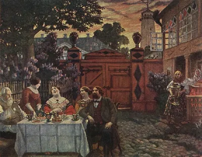 Кустодиев, картина \"Купец в шубе\", 1920