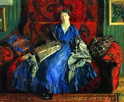 Картина \"Голубой домик\", Кустодиев, 1920