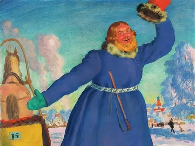 Картина холст масло копия картины Бориса Кустодиева Купец, считающий деньги