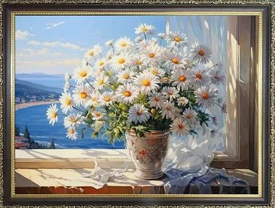 Ромашки» картина Сингатуллина Марселя маслом на холсте — купить на ArtNow.ru