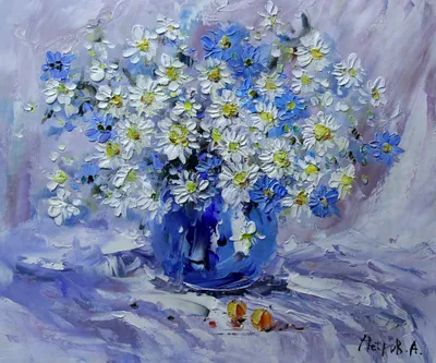 Картина на полотне Белые ромашки в вазе № s36813 в ART-holst.com.ua