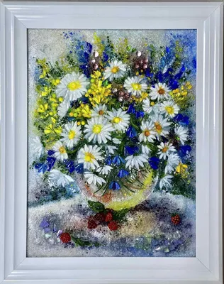 Картина формата 30х40 см. художника Бузин И. \"Ромашки\" - купить на  Russiancollection.ru