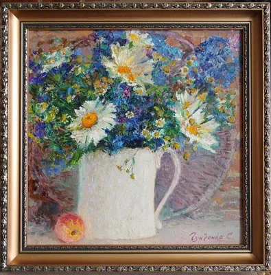 Картина ромашки. Размеры: 40x50, Цена: 7500 рублей Художник Шведчикова  Галина Викторовна