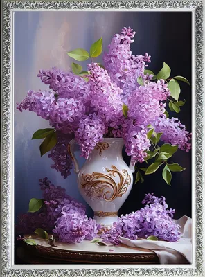 Картина «Сирень из сада. Картина ZhNataly. Май самый красивый месяц» Холст,  Масло 2022 г.