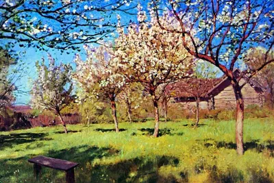 Картина весна, весенний пейзаж, холст, масло, 40х30 см. Яблоневый цвет в  интернет-магазине Ярмарка Мастеров по цене 8000 ₽ – LHAF0RU | Картины,  Озеры - доставка… | Пейзажи, Рисунки пейзажей, Пейзаж картина маслом