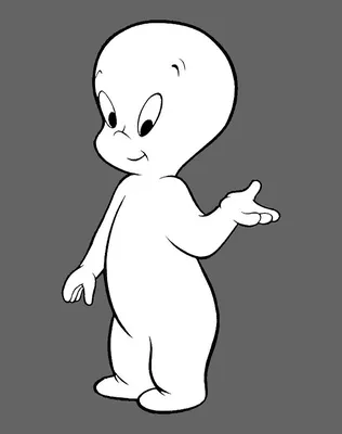Comic illustration of a chubby casper on a white background on Craiyon