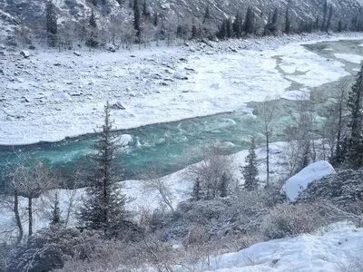 Река Катунь верхняя, зимой 1064к …» — создано в Шедевруме