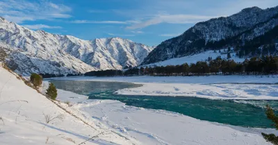 Катунь зимой. | Еланда (Чемальский район) | Фотопланета