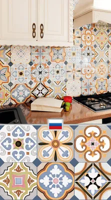 Керамическая плитка пэчворк на кухонный фартук, многоцветный пестрый  рисунок, Россия | Идеи домашнего декора, Плитка, Керамическая плитка