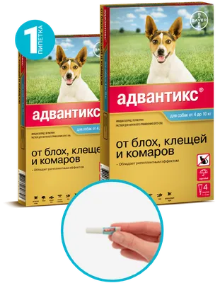 АДВОКАТ капли на холку от блох, чесоточных клещей и круглых гельминтов для  собак от 25 до