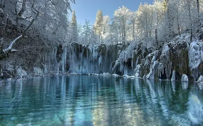 Плитвицкие озера зимой, Хорватия | Озера, Зимние картинки, Водопады