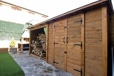 Красивый хозблок, дровница, сарай для дачи (ID#1286213726), цена: 8000 ₴,  купить на Prom.ua