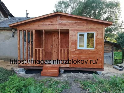 Хозблок для дачи ЖИВАГО 8 из профилированного бруса камерной сушки, размер  2,9х4,8, заказать строительство в Москве и МО. Domdomino 8(495) 215-54-65