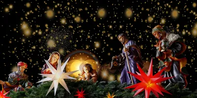 Христиан- рождество и концепция пасхи. Воскресенье смерти рождения Иисуса  Христа. Деревянная сцена 3 рождественские ясли Стоковое Изображение -  изображение насчитывающей бог, весело: 213665493