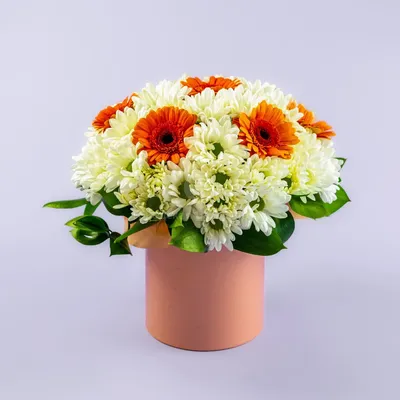 Купить Композицию в коробке из 9 кустовых хризантем Чик в Томске - доставка  цветов МАКИ