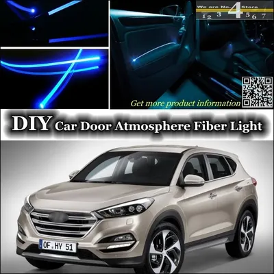 For Hyundai Tucson interior Ambient Light Tuning Atmosphere Fiber Optic  Band Lights Inside Door Panel illumination Not EL light