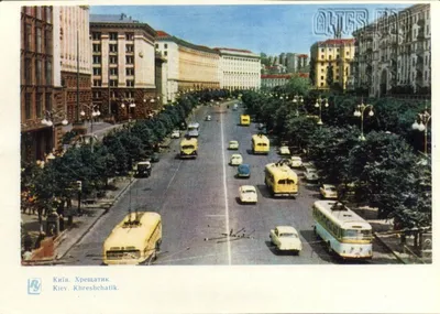 Открытка Крещатик. Киев, 1986 год, номер 1833. Проект \"Старые открытки\"