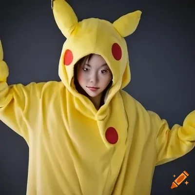 Pikachu kigurumi costume on Craiyon