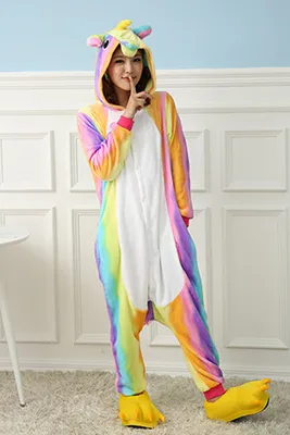 Flannel Rainbow Unicorn Kigurumi Pajamas - 4kigurumi.com
