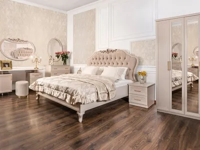 Классическая светлая белая мебель для спальни разный дизайн