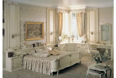 Мебель для спальни классическая светлая Роксолана. Купить спальные  гарнитуры в Москве. DECO MOLLIS.