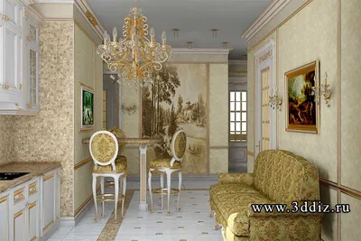 Квартира расположена в современном элитном жилом комплексе. Пожеланием  Заказчика было создание дизайна в классическом дворцовом стиле.
