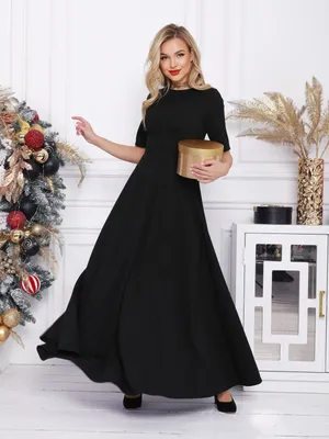 Классическое черное платье с длиной в пол 86280 за 767 грн: купить из  коллекции Wish - issaplus.com
